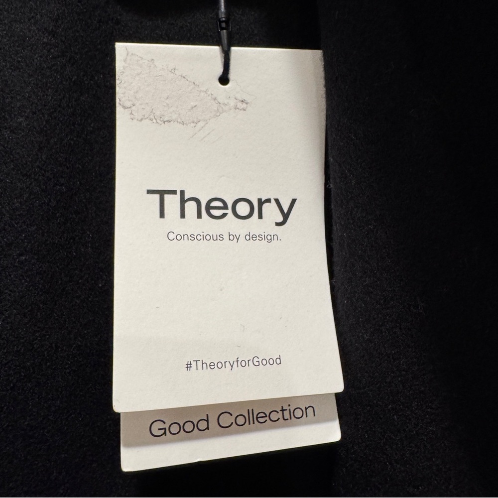 NWT Theory Long Wrap Belted Trench Coat Wool Cashmere Black Sz M - Picture 14 of 16